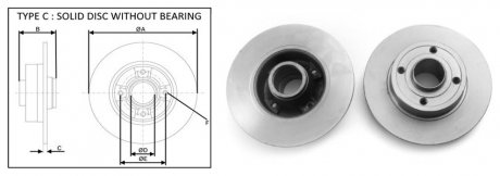 Диск тормозной, лев/прав, задн. APPLUS 61481AP