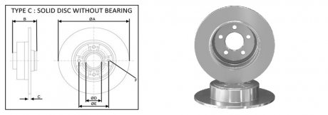 Диск гальмівний, лів/прав, зад APPLUS 61766AP
