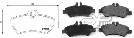 Колодки гальмiвнi, лiв/прав, задн Sprinter 2500 Sprinter 2500 CRAFTER 30-35 Minibus/Bus (2E_) APPLUS 71196AAP