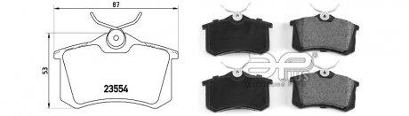 Колодки гальмiвнi, лiв/прав, задн SCIROCCO (53B) PASSAT B2 (32B)PASSAT B3/B4 (3A2, 35I) APPLUS 71210AAP