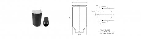 4810NP03 Ресора пневматична SAF INTRAAX 2918V APPLUS 91291AP