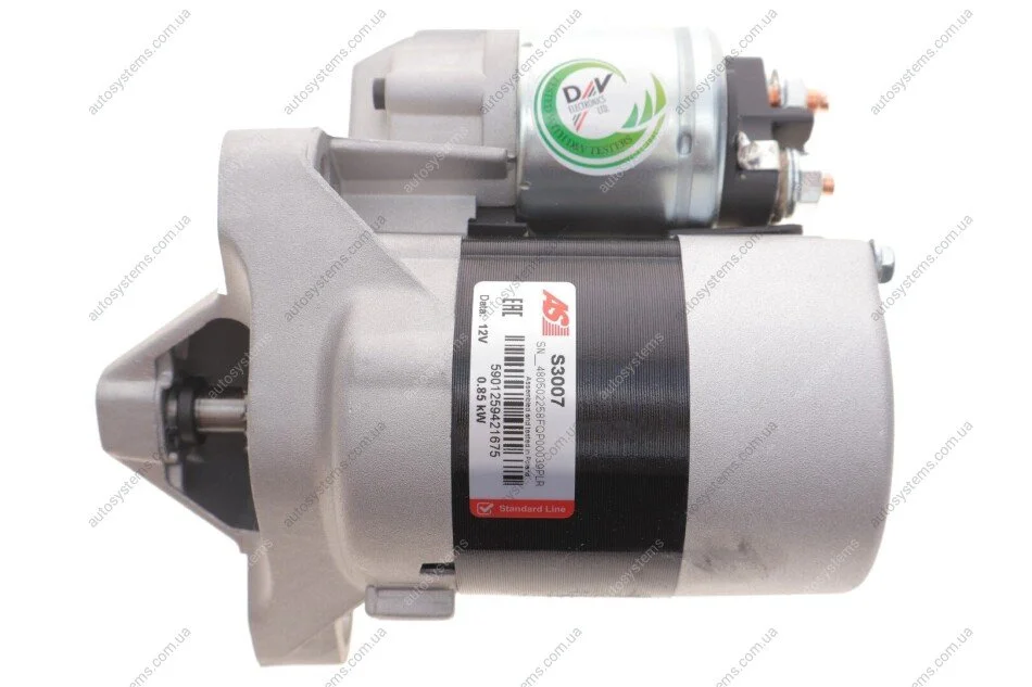 Стартер Renault Clio/Kangoo/Dacia Logan/Sandero 1.2 06- (0.85kw) (z=9) AS-PL S3007 (фото 1)