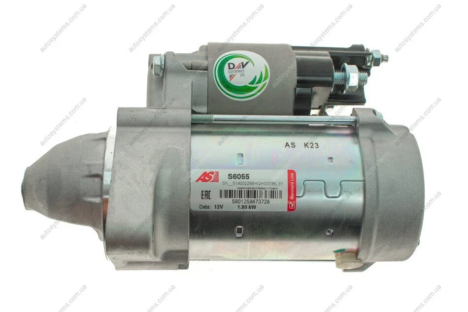 Стартер MB Sprinter (W906/W907)/Vito (W639) 03- OM651 (12V/1.8kw) (z=12) AS-PL S6055 (фото 1)