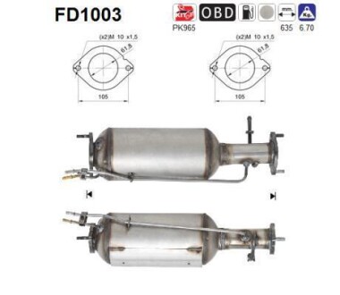 Фильтр сажевый DPF AS FD1003