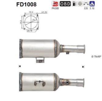 Фильтр сажевый DPF AS FD1008 (фото 1)