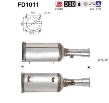 Фильтр сажевый DPF AS FD1011