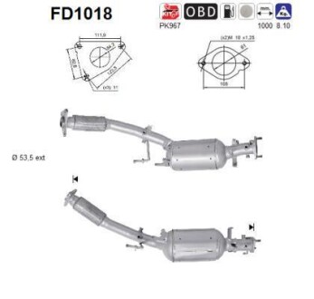 Фильтр сажевый DPF AS FD1018