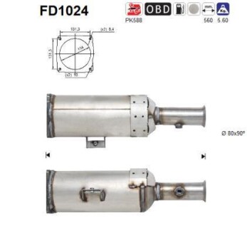 Фильтр сажевый DPF AS FD1024 (фото 1)