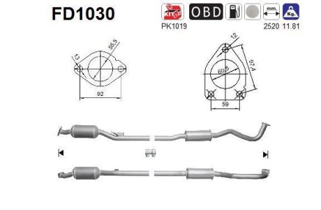 Фильтр сажевый DPF AS FD1030