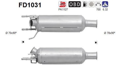 Фильтр сажевый DPF AS FD1031 (фото 1)