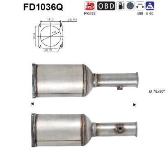 Фильтр сажевый DPF AS FD1036Q (фото 1)