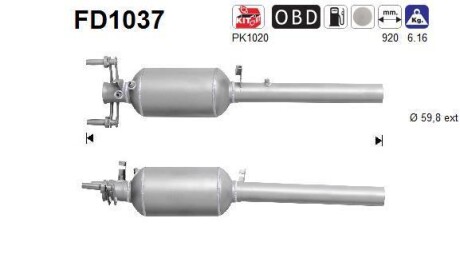 Фильтр сажевый DPF AS FD1037