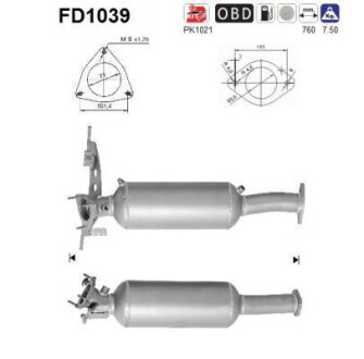 Фильтр сажевый DPF AS FD1039