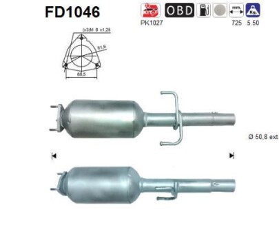 Фильтр сажевый DPF AS FD1046