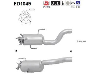 Фильтр сажевый DPF AS FD1049 (фото 1)