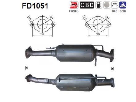 Фильтр сажевый DPF AS FD1051