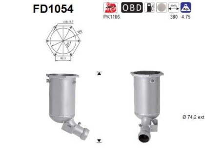 Фильтр сажевый DPF AS FD1054