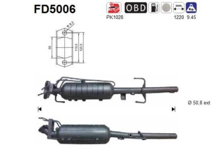 Фильтр сажевый DPF AS FD5006 (фото 1)