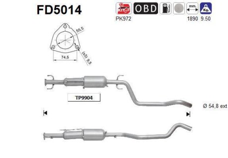 Фильтр сажевый DPF AS FD5014 (фото 1)