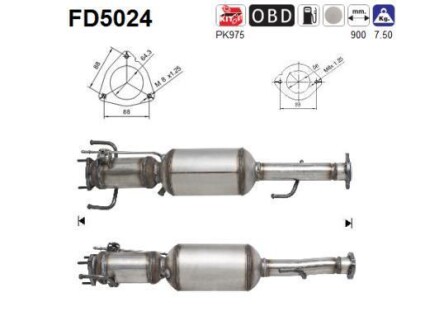 Фильтр сажевый DPF AS FD5024 (фото 1)