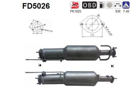 Фильтр сажевый DPF AS FD5026