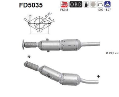 Фильтр сажевый DPF AS FD5035 (фото 1)