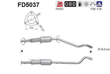 Фильтр сажевый DPF AS FD5037 (фото 1)