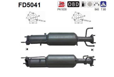 Фильтр сажевый DPF AS FD5041