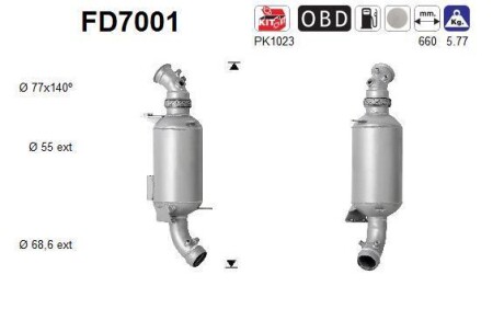 Фильтр сажевый DPF AS FD7001