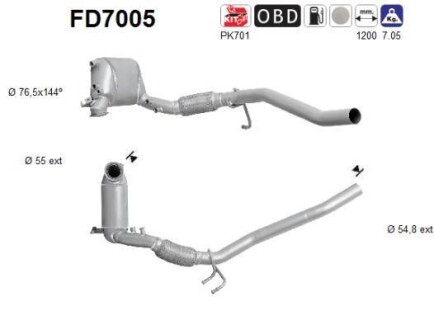 Фильтр сажевый DPF AS FD7005 (фото 1)