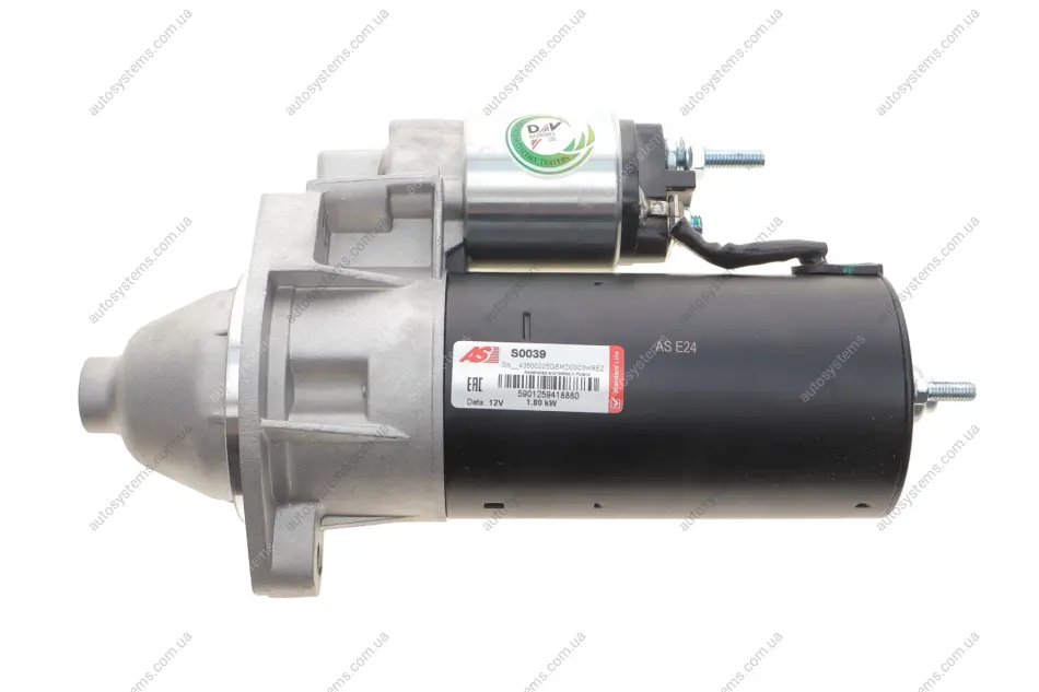 Стартер VW Passat/Audi A4/A6 1.9 TDi 96-05/Skoda Superb 1.9 TDi 01-08 (12V/1.8kw) (z=9) AS S0039 (фото 1)