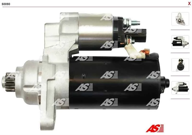 Стартер VW Caddy/T5 1.9TDI 03-/Skoda Fabia 1.4-1.9 D 03-10/Seat Altea 1.4-2.0 D 04- (2kw) (z=10) AS S0090 (фото 1)