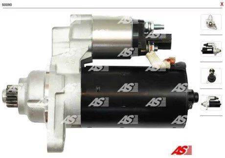 Стартер VW Caddy/T5 1.9TDI 03-/Skoda Fabia 1.4-1.9 D 03-10/Seat Altea 1.4-2.0 D 04- (2kw) (z=10) AS S0090