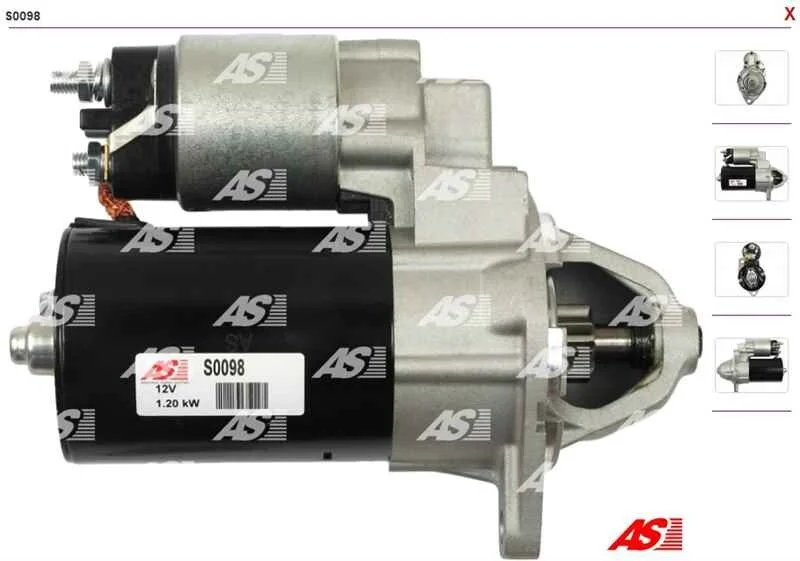 Стартер Chevrolet Lacetti 1.8 05-/Opel Astra G/H 2.0 98-10 (1.2kw) (z=9) AS S0098 (фото 1)
