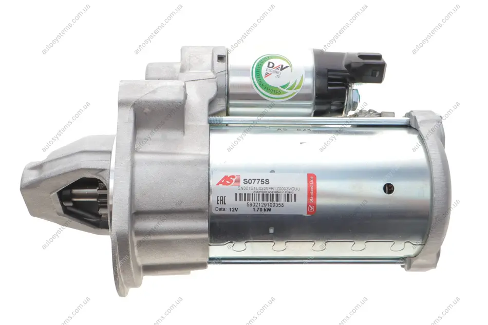 Стартер Peugeot Partner 1.6 BlueHDI 14- (12V/1.7kw) (z=12) AS S0775S (фото 1)