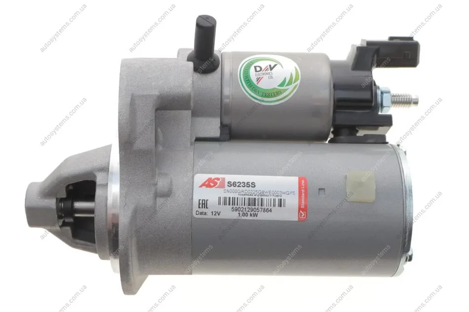 Стартер Citroen C3/C4/Peugeot 108/2008/208/301 1.0/1.2 VTI 12- (12V/1kw) (z=10) AS S6235S (фото 1)