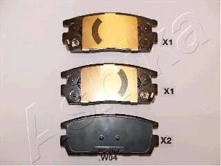 Тормозные колодки дисковые, комплект ASHIKA 51-0W-W04