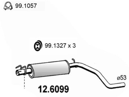 Резонатор глушителя ASSO 12.6099