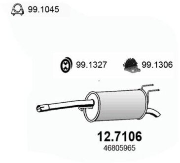 Глушитель, задняя часть ASSO 12.7106