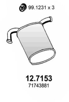 Глушитель, задняя часть ASSO 12.7153