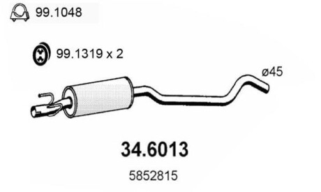 Резонатор глушителя ASSO 34.6013