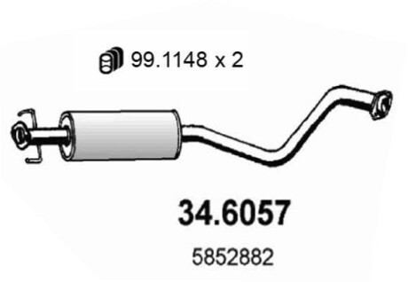 Резонатор глушителя ASSO 34.6057