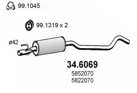 Резонатор глушителя ASSO 34.6069