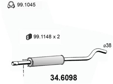 Резонатор глушителя ASSO 34.6098