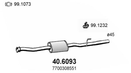 Резонатор глушителя ASSO 40.6093