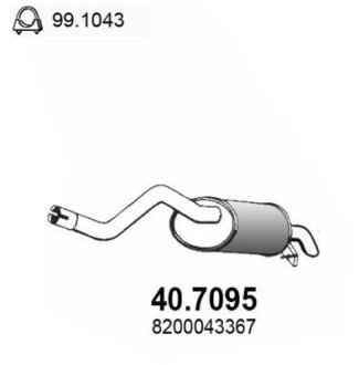 Глушитель, задняя часть ASSO 40.7095