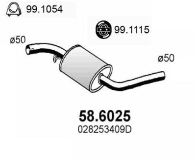 Резонатор глушителя ASSO 58.6025