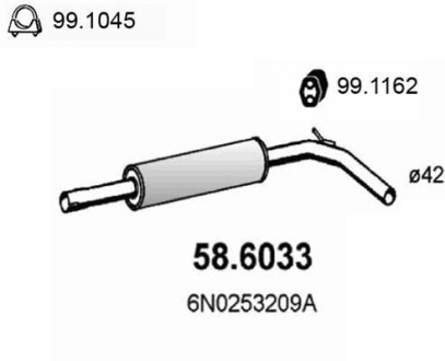 Резонатор глушителя ASSO 58.6033