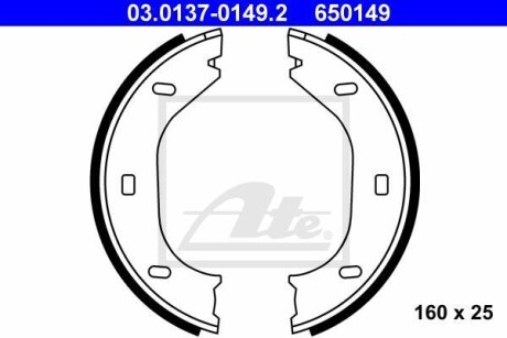 Колодки тормозные стояночного тормоза ATE 03.0137-0149.2