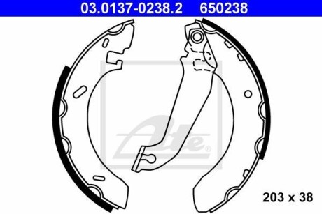 Колодки тормозные барабанные, комплект ATE 03.0137-0238.2